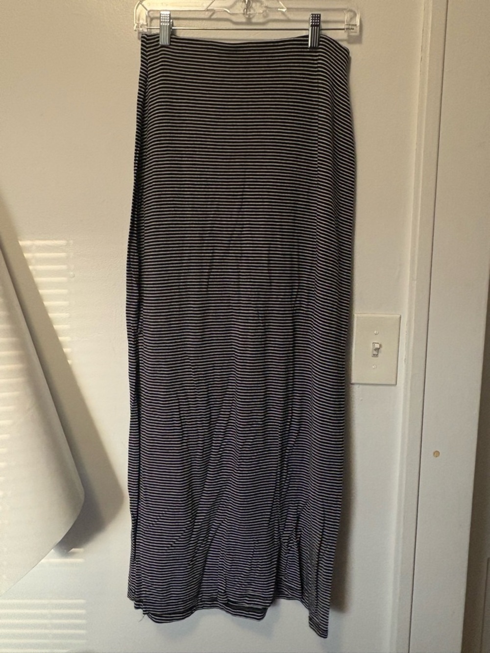 Old Navy Black and White Striped Maxi Skirt